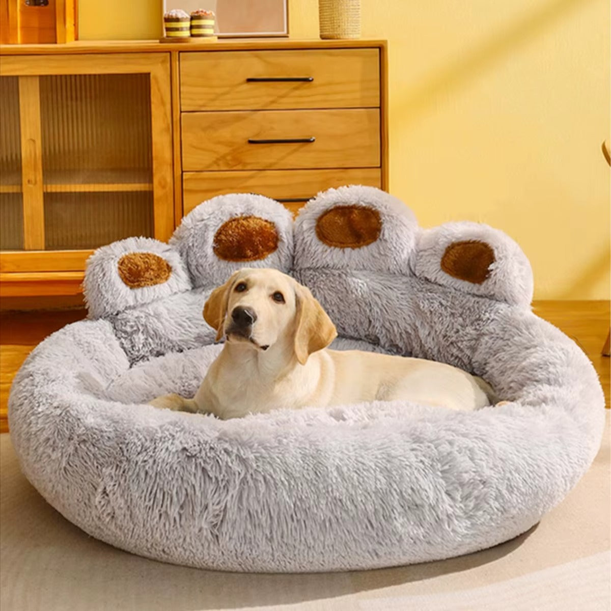 Petesa™ Calming Plush Dog Bed – Warm & Cozy Sleep Nest
